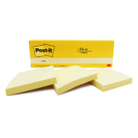 POST-IT กระดาษโน้ต 654-24 สีเหลือง ขนาด 3x3 นิ้ว (แพ็คสุดคุ้ม 20 แถม 4)