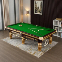 Professional Competition Billiard Table Black Eight Gold Table Leg Standard Billiards With A Full Set Of Billiard Accessories