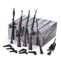 6Pcs/set 1:6 4D Assembly Rifle Gun Model 1/6 98K RPG SVT-40 M200 38 Rifle 12 inches Action Figure Weapon Toy