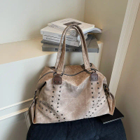 Korean style shoulder bag Large tote bag Plain colored travel bag