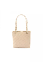 Chanel Pre-Loved Chanel matelasse PST chain shoulder bag chain tote bag Caviar skin beige gold hardw