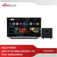POLYTRON LED TV 55 Inch 4K UHD Google TV Soundbar PLD-55BUG5058