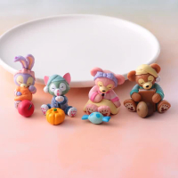 Disney Bear Duffy In Pajamas Kawaii Action Figure Dolls Toy Cake Decoration Stella Lou Gelatoni Cat ShellieMay Figures Kids Gift