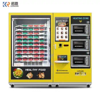 GYM Healthy Food Nutritious Diet Vending Machine Semi-Automatic Customized Hot Food Vending Machine With 3 Microwave