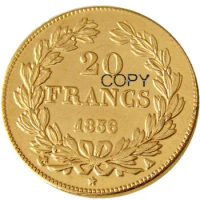France 20 France 1836A Gold Plated Copy Decorative Coin