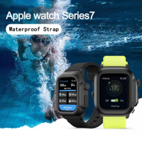 Silicone Band Case For Apple Watch Case Series 7 6 se 5 4 3 2 Waterproof Sports 45mm 44mm 42mm 40mm Strap Shockproof Frame