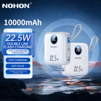 NOHON 10000mAh 22.5W Fast Charge Power Bank Portable Charger for iPhone Xiaomi Digital Display PowerBank Free Shipping