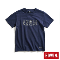 EDWIN EDGE系列 數位煙幕LOGO印花短袖T恤-男款 丈青色