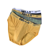 New 4Pcs/Set Men's Briefs Sexy Trendy Solid Color Letter Underwear Plus Size Comfortable Breathable Underpants Men's Panties