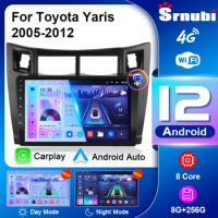 Android 12 2 Din Car Radio for Toyota Yaris 2005-2012 Multimedia Player 2din Carplay Auto Stereo GPS Head Unit Navigatore Audio