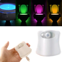 PIR Motion Sensor 8 Colors Smart Toilet Seat Night Light Waterproof Backlight For Toilet Bowl LED Luminaria Lamp Toilet Light