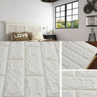 PE Foam 3D Brick Wall Sticker Panel Home Room Self-Adhesive DIY Wallpaper