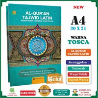 Ummul Qura Al-Quran Tajwid LATIN JUMBO A4 TOSCA Hard Cover HC Terjemah Mushaf Al-Qur'an Tajwid Latin