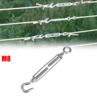 uxcell M8 Stainless Steel Chain Rigging Hook Eye Turnbuckle Wire Rope Cable Tension Oc Oo Cc Type Sun Shade Sail Fixing Kit