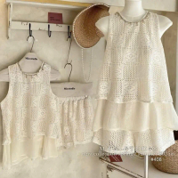 Set áo cỗ tròn đính đá phối quần short 2 lớp chất ren hoa cao cấp Set áo tay set  quần  áo  lv  nữ  