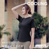 STL yoga 韓國 女 運動 連肩袖 短袖 上衣 T恤 Cooling Dry BASIC 涼感 快乾 黑色Black