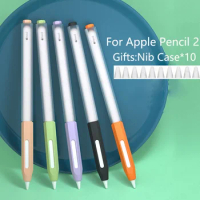 Stylus Cover Silicone Pen Case For Apple Pencil 2 Color Matching Stylus Protective Case Non-slip Anti-fall Pen Cover