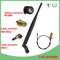 EOTH 2.4g antenna 5dbi sma female wlan wifi 2.4ghz antene IPEX 1 pigtail UFL 21cm male iot router tp link signal receiver antena