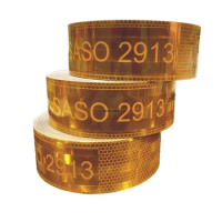 5cm*45m High Visibility Reflective Material Micro Prismatic SASO 2913 Yellow Metalized Reflectors Tapes Sticker For Saudi Arabia