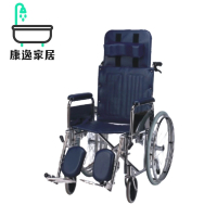【康逸家居】康復醫療 躺式18吋可手拆腳輪椅A附加功能AB款(#躺式設計#手拆功能#電鍍鐵#舒適坐墊#穩定性高)