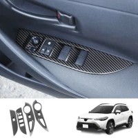 Car Window Glass Lift Button Switch Cover Trim Door Armrest Panel For Toyota Corolla Cross 2021 2022 RHD