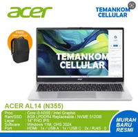 LAPTOP ACER PINK BARU MURAH Aspire Lite 14 AL14 32P Intel Core 3 N355 8GB SSD 512GB 14 inch GARANSI 