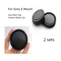 2 PCS Rear Lens Cover+Body Cap Anti-dust Protection Plastic Black sony E mount a5100 A6000 a6300 a6500 NEXC3 5 5N 6 7 A7 A7II