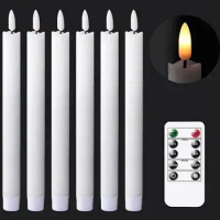 190pcs twinkling Christmas LED candles with remote control, 10 "long battery operated warm white decorative candles