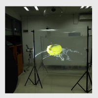 3D Transparent Projection Film Holographic Rear Hologram Window Foil Projector Film Used Shopping Advertising