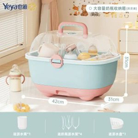 嚴選Yeya也雅奶樽儲物箱透明杯子收納盒收納家用整理盒儲物翻蓋 儲物盒 置物盒