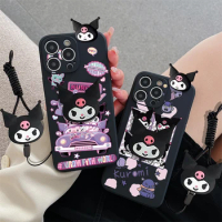 3D Cartoon Kuromi Toy Phone Holder Stand Cases For Huawei Nova 12 11 Pro 10 9 SE 8 7 6 5T 4e 3i 2 11i 8i 7i Lanyard Cute Cover