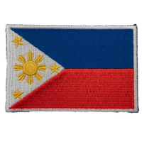 PHILIPPINES 菲律賓 國旗 刺繡燙布貼(含背膠) 國旗臂章 熨燙貼章 刺繡燙貼 燙布貼 熨燙徽章 電繡布章 國旗臂章 ＂
