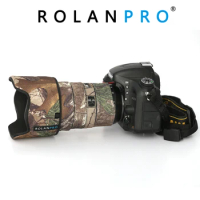 ROLANPRO Lens Camouflage Coat Rain Cover for Nikon AFS 24-70mm F2.8G Lens Protective Sleeve For Nikon SLR camera Lens