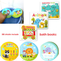 Baby Toys water Bath Books, Swimming Bathroom Toy Kids Early Learning Animal,Food Waterproof Books Educational Toys For Babies