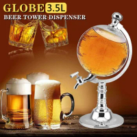 3.5L Globe Beer Tower Dispenser, Wine Gun Gas Stations Alcohol Drink Water Beverage Liquor Dispenser, Drink Beer Tower Bar Tools