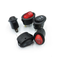 2PCS/lot KCD7 Oval switch 2nd/3rd gear 2P 3P red black No light/with light 6A 250V electric kettle Ship type power switch