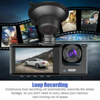 Dash Cam 1 Set Durable with Power Cable Lightweight Car Driving Recorder Dash Cam Auto Accessory