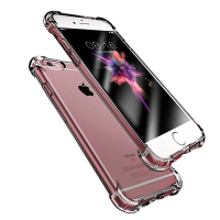 iPhone6 6s 手機保護殼加厚四角防摔氣囊防摔保護殼 透明黑