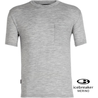 Icebreaker 美麗諾羊毛排汗衣 旅TABI系列 圓領口袋短袖上衣 TA150 男 104768 001灰