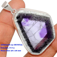 Genuine AURALITE 23 CRYSTAL Pendant 925 Sterling Silver, Hand Made Women Fine Jewelry Gift