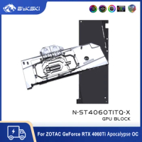 Bykski rtx 4060ti Water Block For ZOTAC GeForce RTX4060Ti Apocalypse OC, Video Card Liquid Cooler with Backplate,N-ST4060TITQ-X