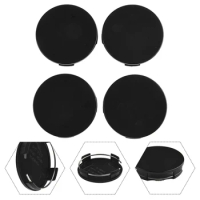 4Pcs Universal 65mm Dia 4 Clips Wheel Tyre Center Hub Cap Cover Black Center ABS Rims Cap Black Car Accessories
