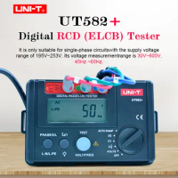 UNI-T UT582+ Digital RCD (ELCB) Tester; Leakage Protection Switch Tester / Digital Hold / FUSE Protection
