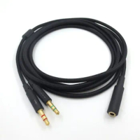 3.5mm Universal 2 In 1 Gaming Headset Audio- Extend Cable for HyperX Cloud II/Alpha-/Cloud Flight/Core Headphone