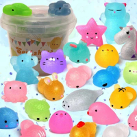 12/36PCS for Kids Mochi Animal Squishies Toys Glitter Mochi Squishy Random Kawaii Mini Squishies Stress Relief Toy Party Favors
