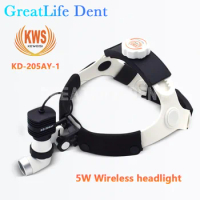 GreatLife Dent 5W 80000lx KWS LED Surgical Headlight High-power Medical Dental Head Lamp FDA NQA KD-205AY Chargeable Headlight