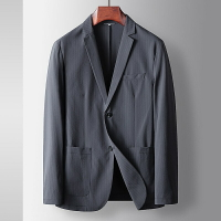【巴黎精品】西裝外套休閒西服-輕奢純色抗皺薄款男外套3色a1bc36