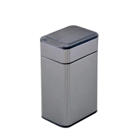 【ELPHECO】不鏽鋼雙開蓋感應垃圾桶 ELPH9809 鈦金 9L