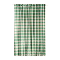 GLANSHAGTORN 窗簾 1件裝, 綠色 白色/黑色, 300x250 公分
