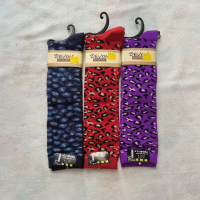 Devon Cotton Fashion Socks High Calf Leopard pattern 3 color / kaos kaki fashion wanita motif macan 